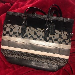 Coach Black Signature Small Tote